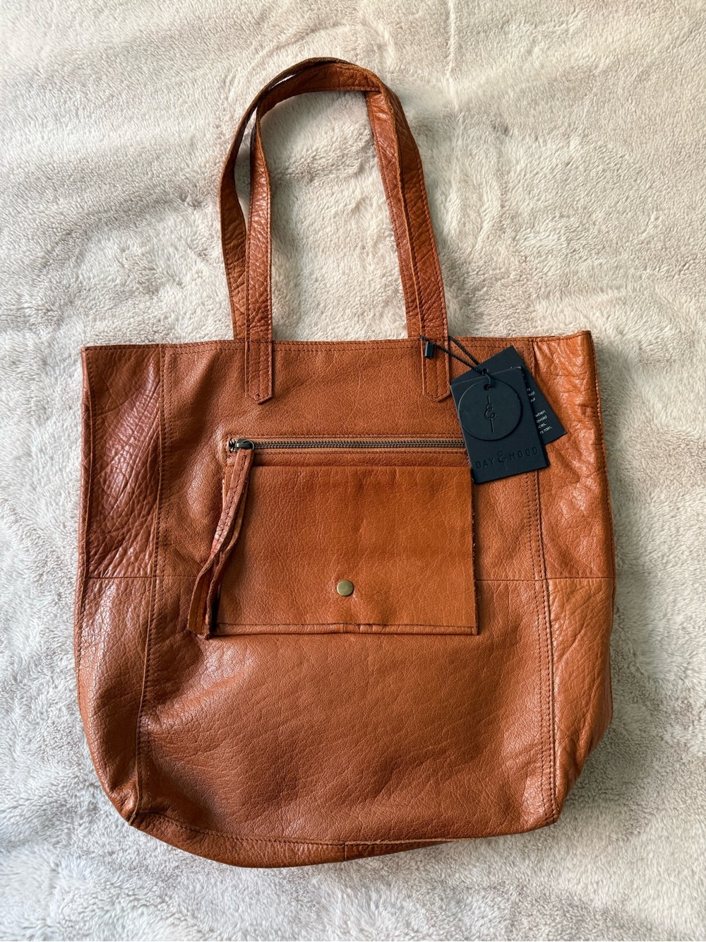NWT Day & Mood Heather Tote Leather Cognac